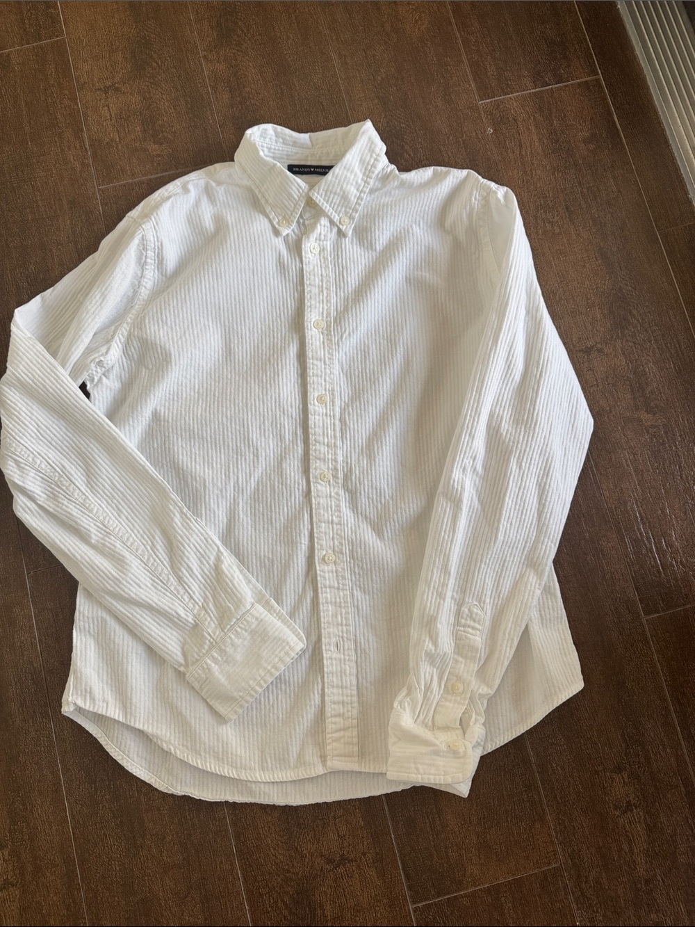 Brandy Melville White Button-Down Long-Sleeve Shirt